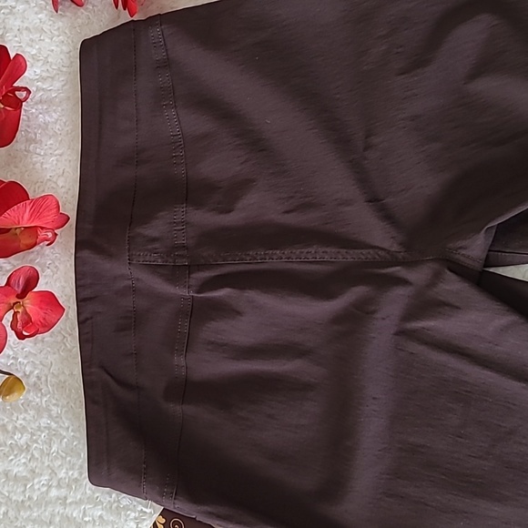 NEW Women's Pants Stretch Multiples Essential Chocolate Brown Faux Pocket Size 8 - Picture 4 of 8